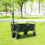 Large Weight Capacity Heavy Duty Wagon Cart Folding Wagon for Outdoor Garden Beach wagon Camping Equipment with Cup Holders