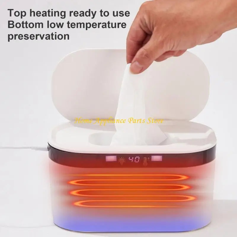 C4DA Baby Wipe Warmer and Wet Wipes Dispenser Wipes Warmer for Babies Diaper Wipe Warmer Large Capacity with Night Light