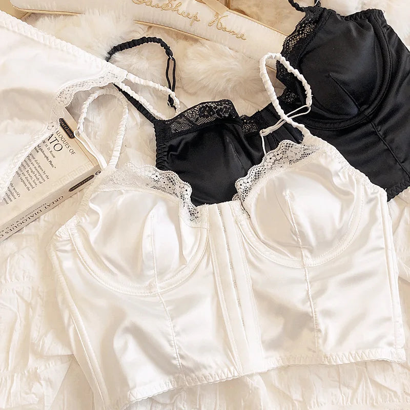 Summer Women Lingerie Set French Sexy Lace Ultra Thin Bra Set Silk Fabric Comfort Adjustable Strap Bralette Thongs Underwear Set
