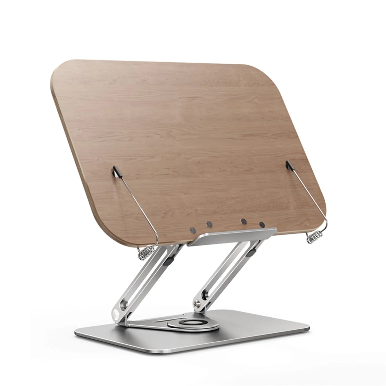 FORZOLA 360° Rotating Walnut Wood Reading Stand Student Reading Desktop Foldable Holder Book Ipad Tablet Notebook Laptop Bracket