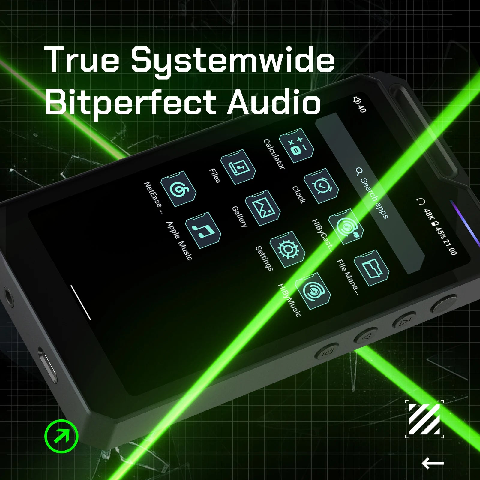 HiBy R4 ES9018Q2M*4 Android12 HiFi Music Player MP3 Audio Bluetooth WiFi DSD256 MQA 16x USB DAC Headphone AMP 11hr 4.7'' OPA1652