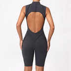 Women's Tracksuit Gym Workout Sports Clothes Outfit Zipper Jumpsuit Yoga Fitness Overalls Set Open Back Bodysuits Suit for Women