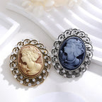 Vintage Victorian Design Queen's Cameo Brooch Pin, Antique Wedding Beauty Jewelry Gift, Elegant Style