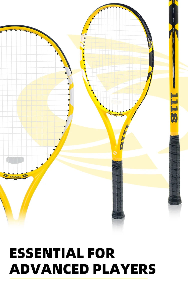 BaboBee 100% Full Carbon Fibre Premium Professional Tennis Racket Free Bag & Overgrip, 55-65lbs Threaded, Ultra-light 265±5g