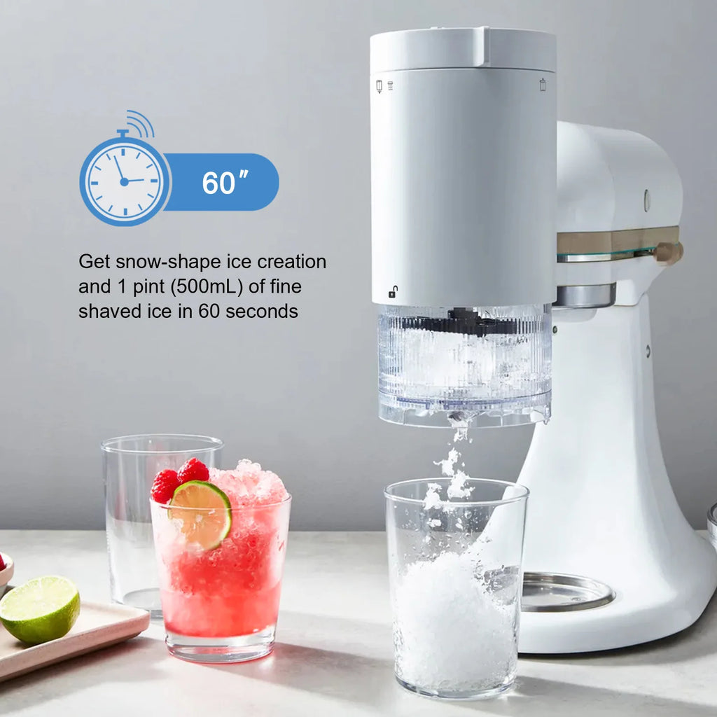 Shaved Ice Attachment for KitchenAid Stand Mixers with 8 Ice Molds Ice Shaver Attachment with Coarse and Fine Blades