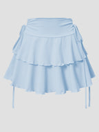 New Solid Color Skirt Women Summer Fashion Outdoor Versatile High Waist Slim Fit Elastic Waist Short Skirt Goods In Stock