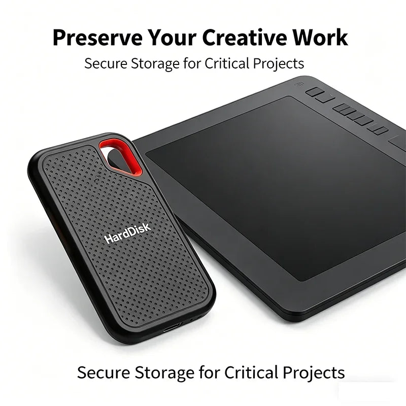 High-Speed Original SSD 2TB Portable USB3.1 Hard Drive 4TB Noiseless Disk for Freelancer Laptop Tablet Workbench