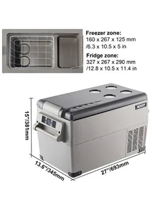 VEVOR  35L 45L 55L Car Refrigerator Mini Fridge Freezer Portable Compressor Cooler 12/24V DC 110-240V Ice Box for Camping