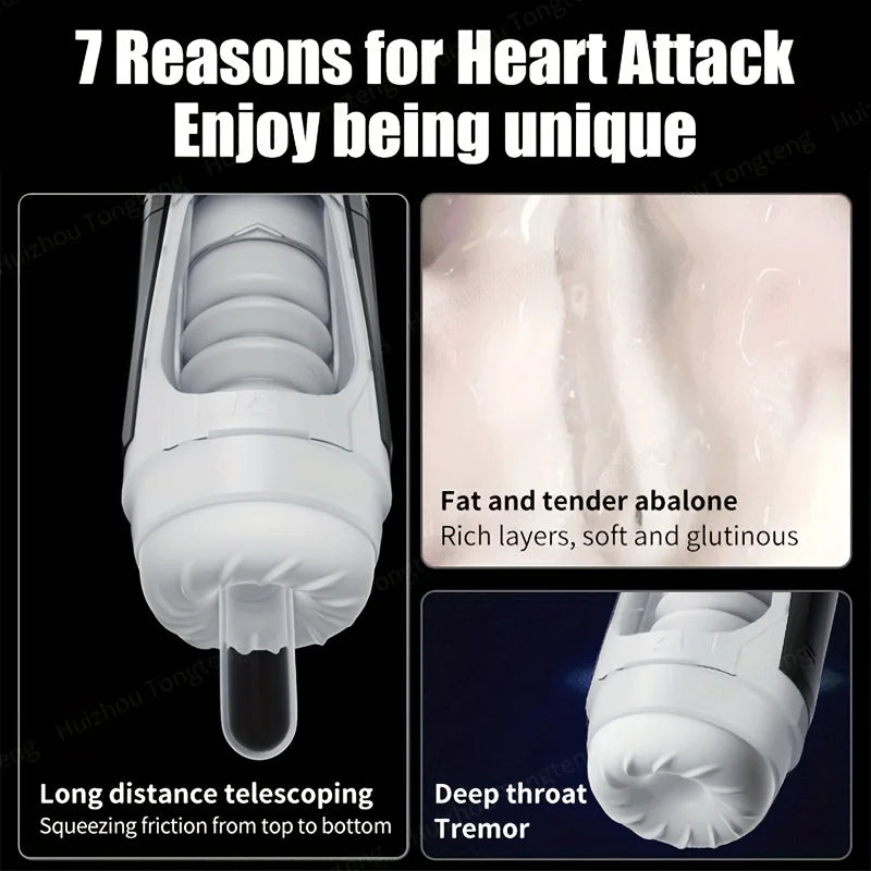 7 Thrusting & Vibrating Stimulation Modes Male Masturbator Cup Mens Realistic 3D Sleeve for Male Masturbation Penis Training 18+