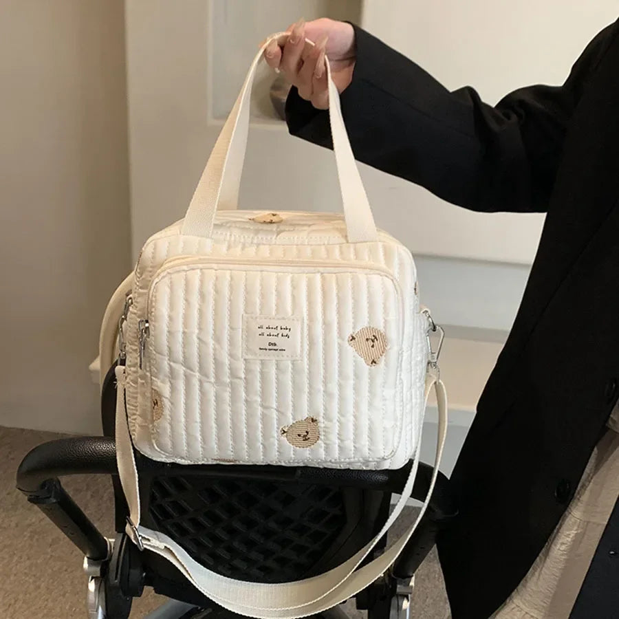 Cute Bear Mommy Bag Cotton Zipper Diaper Bag Women Handbag Nappy Caddy Organizer Baby Maternity Luggage Bag Main image
