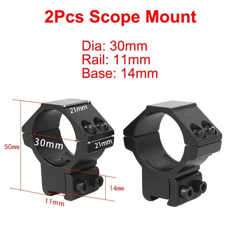 2PCS Hunting Rifle Scope Mount Ring for Dia 25.4mm 30mm 35m Tactical Scope Flashlight 11mm 20mm Picatinny Rail Mount Accessories