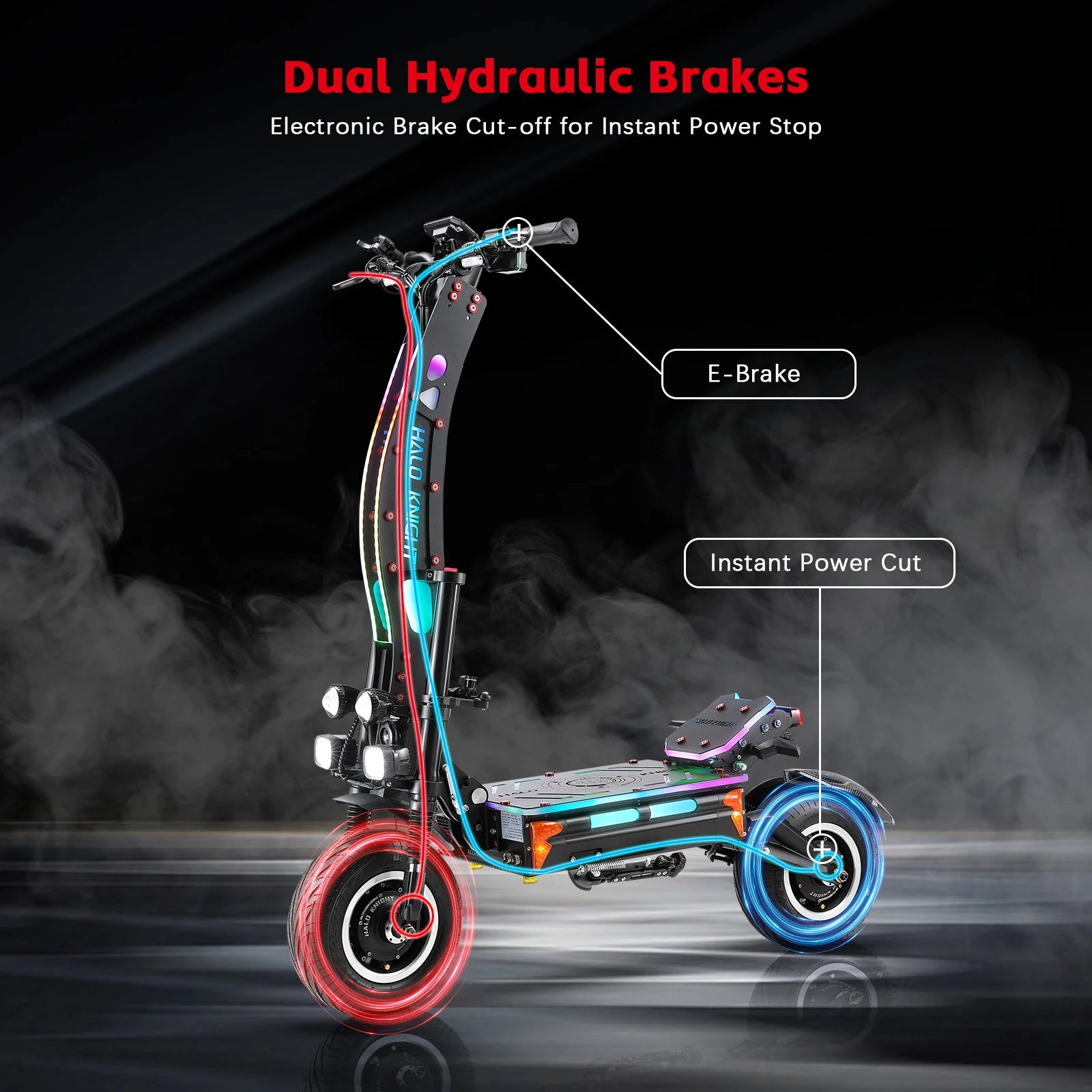 HALO KNIGHT T107Max 72V 8000W Adult Electric Scooter Fast 120km/h Electrical Scooter Powerful Dual Motors Escooter Top E-scooter