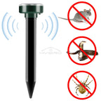 4/8X Solar Repeller Powered Ultrasonic Sonic Mouse Mole Pest Rodent Repellent Vibration Wave Yard Outdoor Garden Lawn Farm Field