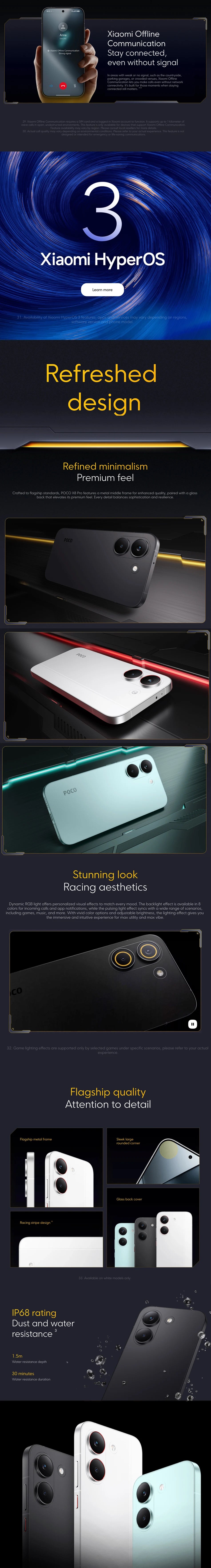 POCO X8 Pro 5G Smartphone 8GB+256GB Dimensity 8500-Ultra 6.59-inch AMOLED 1.5K 120Hz 6210mAh 50MP OIS NFC IP68
