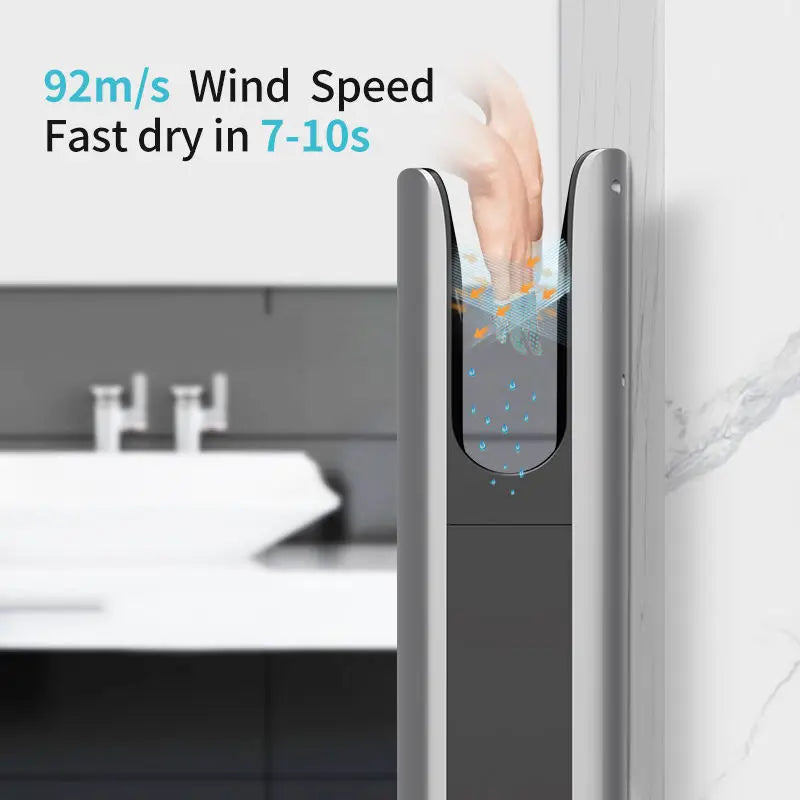 AIKE Automatic Hand Dryer HEPA Filtered Vertical Compact High Speed Jet-type Hands Drying Machine for Bathrooms 1400W 110V/220V Secondary image