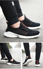 summer work shoes with protection breathable Lightweight safety shoes with iron toe anti-stab anti-slip working summer shoes