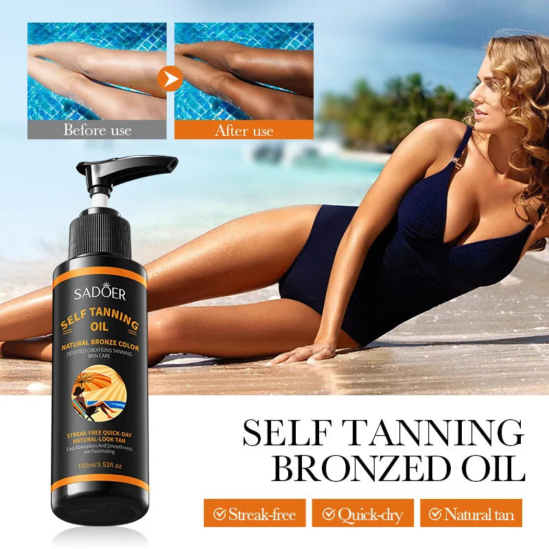 100ml Tanning Spray: Lightweight Texture, Moisturizing, Beautiful Black Tone, Creates a More Wild and Confident Look. Large Capacity, Beautiful Tan Finish, Streak-Free, Quick-Drying, No Tanning Effect. Main image