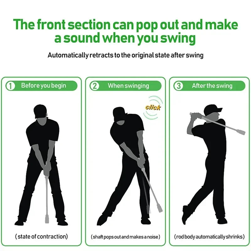 MO EYES Golf Swing Trainer Black Indoor and Outdoor Practice Stick Hand Grip HGB031