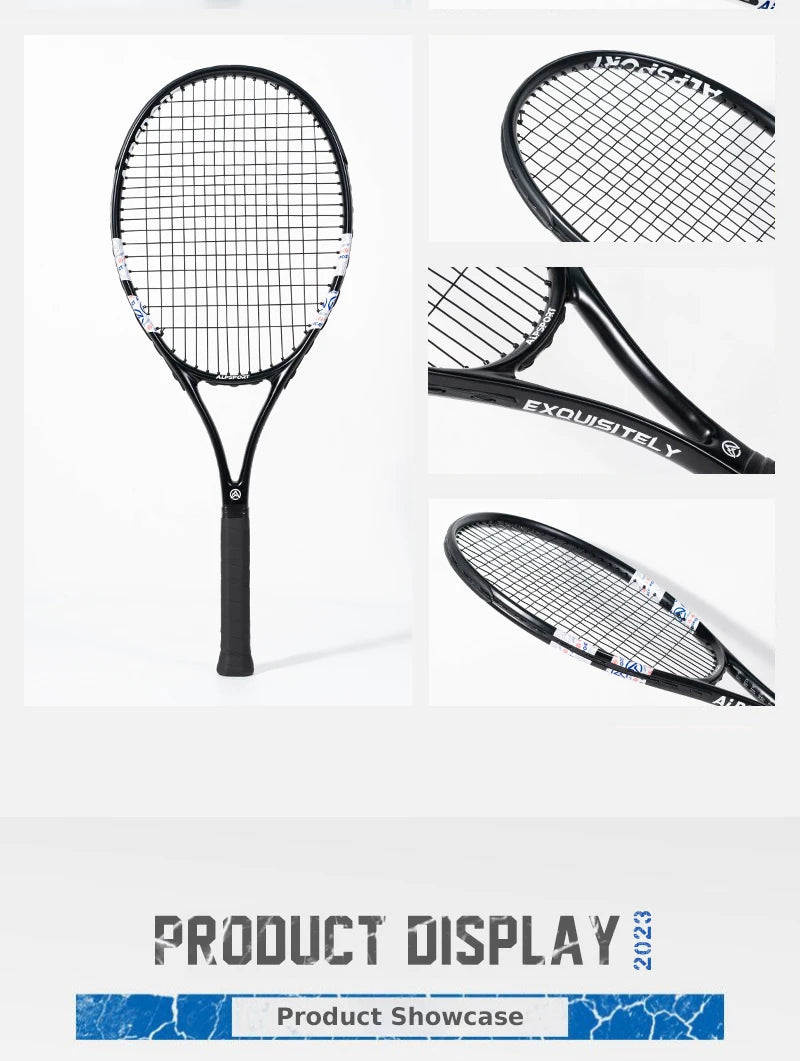 ALPSPORT Carbon Fiber Tennis Racket T800 18K-Professional Grade with Bag&Strap Lightweight Training Racquet for Adults Men&Women