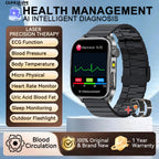2026 New Health Smart Watch Laser Therapy Reduce Three Highs Blood Oxygen Pressure Uric Acid Blood Lipid ECG Smartwatch For Man