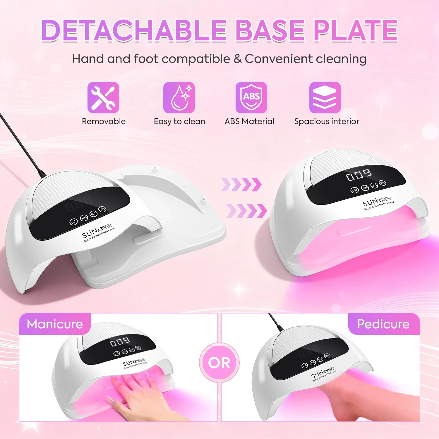 DianaBeauty UV Nail Lamp Portable Nail Dryer with Touch Screen Professional Manicure Lamp with Smart Sensor and Handle Nail Tool