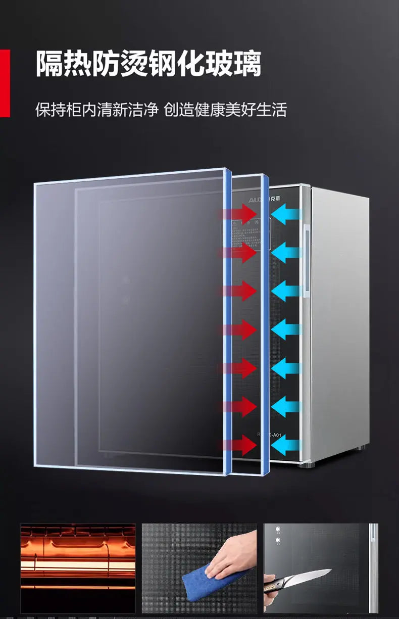 Household Small Vertical Desktop Mini Double Door High Temperature Disinfection Cabinet Kitchen Commercial Sterilizer Cupboard