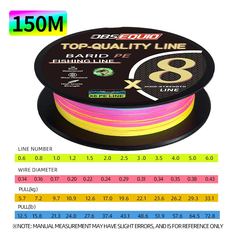 OBSEQUIO 8 Strand Braided Fishing Line 100/150/200M X8 PE Line fishing accessories For fishing equipment carp Braid Wire