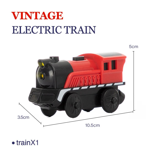 Electric Train Locomotive Magnetic Car Diecast Slot Fit All Brand Wooden Train Track Railway For Kids children's Toy W02