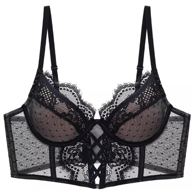 Push Up Lace Lingerie Set for  Women, Sheer Chemise with Soft Underwire Bra, Fishbone Teddy, Sexy Bridal Honeymoon Outfit, S-XL