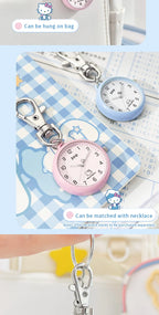 ZGO Sanrio Cinnamoroll Lady Pocket Watch, Simple Design Sense Pendant Watch, Waterproof, Quartz Watch, Gift 733