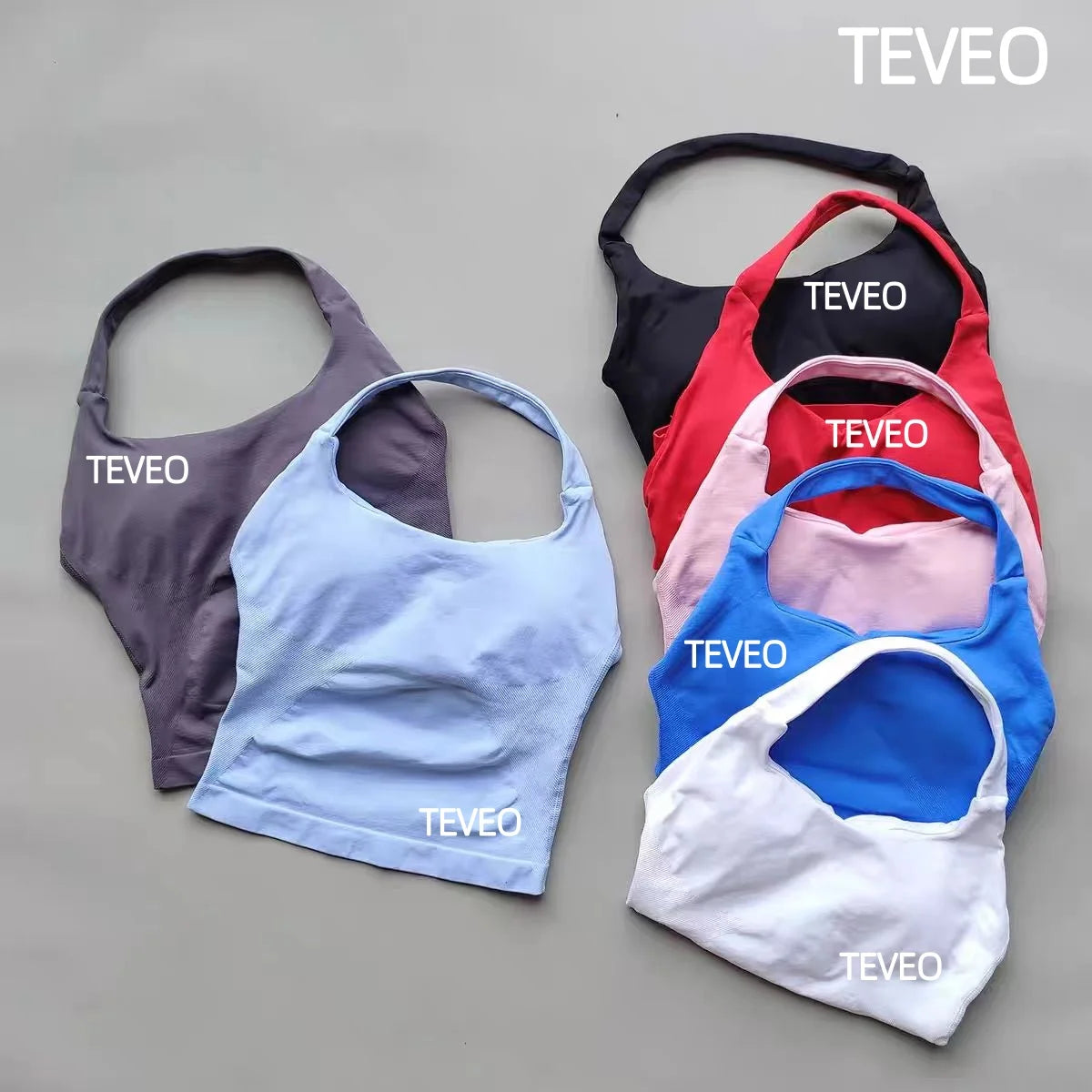 2025 TEVEO Nouveau Soutien-Gorge Elastique Haute Résistance Entièrement Licou Cou Nu Dos Nu Yoga Yoga Yoga