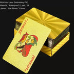 Brand New 54-piece Black and Gold Plastic Playing Card Foil Poker Set Magic Tool Party Tabletop Game