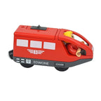 Magnetic Electric Train Car Locomotive Wooden Track Slot Diecast Railway With Two Carriages Train Wood Kid Toy Biro Leduo Track