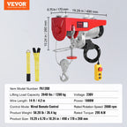 SucceBuy 2640Lbs Electric Hoist Winch 230V with 14ft Wired Remote Control 40ft Single Cable Lifting Height Lift Hoist for Garage