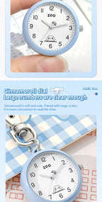ZGO Sanrio Cinnamoroll Lady Pocket Watch, Simple Design Sense Pendant Watch, Waterproof, Quartz Watch, Gift 733