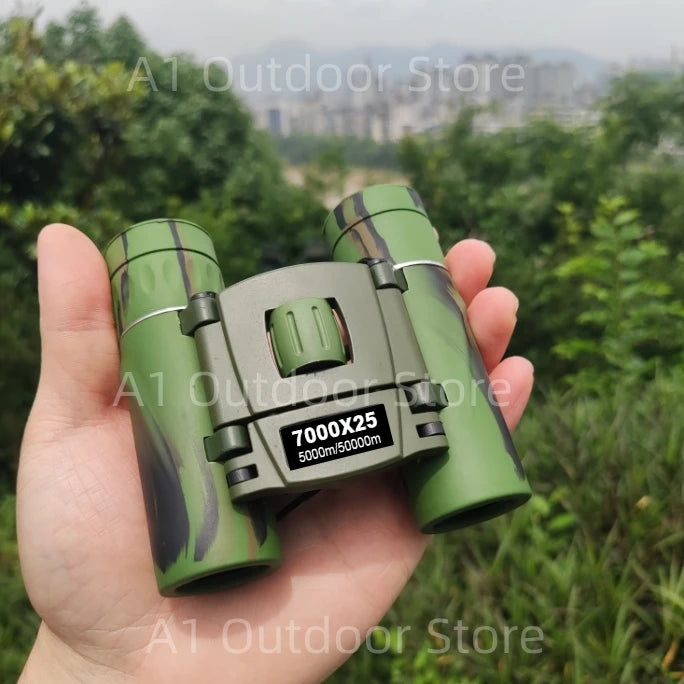 Powerful Long Range Binoculars Monocular Telescope Folding Portable BAK4 FMC Optics Jumelles for Outdoor Camping Hunting Concert