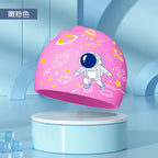 Kids Swim Cap High Elastic Waterproof Silicone Breathable Lightweight Cartoon Pattern for Pool Swimming Boys Girls Comfort Fit