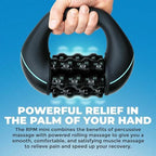 Mini Rolling Percussive Massager Whole Body Fatigue Relief Deep Tissue and Muscle Recovery Rechargeable Powerful 3-Speed Spin