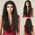 ALAN EATON Long Blonde Synthetic Headband Wig Ombre Blonde Straight Hair Wigs Natural Looking Heat Resistant Fiber for Daily Use