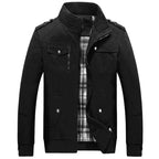 2023 new Pilot Bomber Jacket Coats Mens Cotton Cargo Jackets With Zipper Pockets Retro Casual Work Jacket Male Clothing Outwear