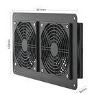 High Efficiency Outdoor Solar Panel Dual Exhaust Fan for Dog Warehouse RV Greenhouse Fan Air Pump Cooling Temperature
