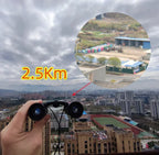 Powerful Long Range Binoculars Monocular Telescope Folding Portable BAK4 FMC Optics Jumelles for Outdoor Camping Hunting Concert