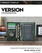 CONTACT'S Genuine Leather Passport Wallet Card Holder Coin Purse AirTag Slot Men Travel Wallet Women‘s Purse Passport Cover Bag