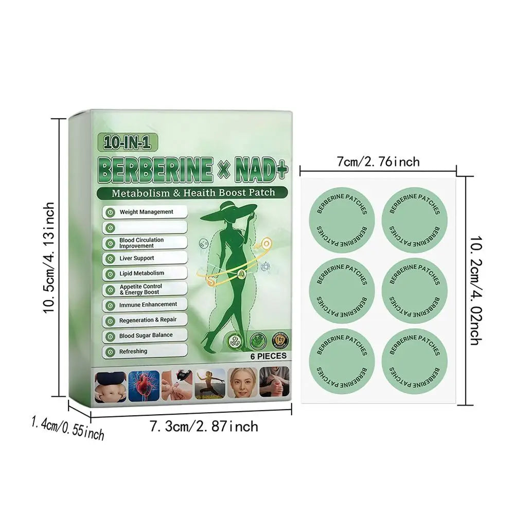Berberine Patch Nano Microneedle Patch with Natural Ingredients, Daily Weight Management Body Firming Sticker for Women Men