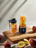 Mini Juice Extractor Portable Dual Cup Fruit Juicer Blender USB Rechargeable Wireless Compact Ice Blender for Travel and Home