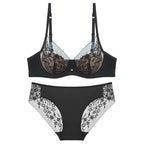 Luxury Women Lingerie Set Sexy Lace Embroidery Underwear French Thin Cup Push Up Bra Summer Mesh Breathable Intimates Bra Sets