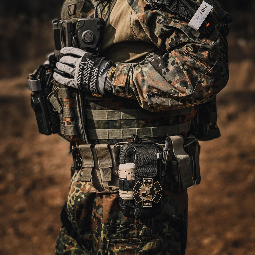 Rhino Rescue EDC First Aid Kit IFAK Trauma with Molle Tactical Pouch Tourniquets Bandage for Survival