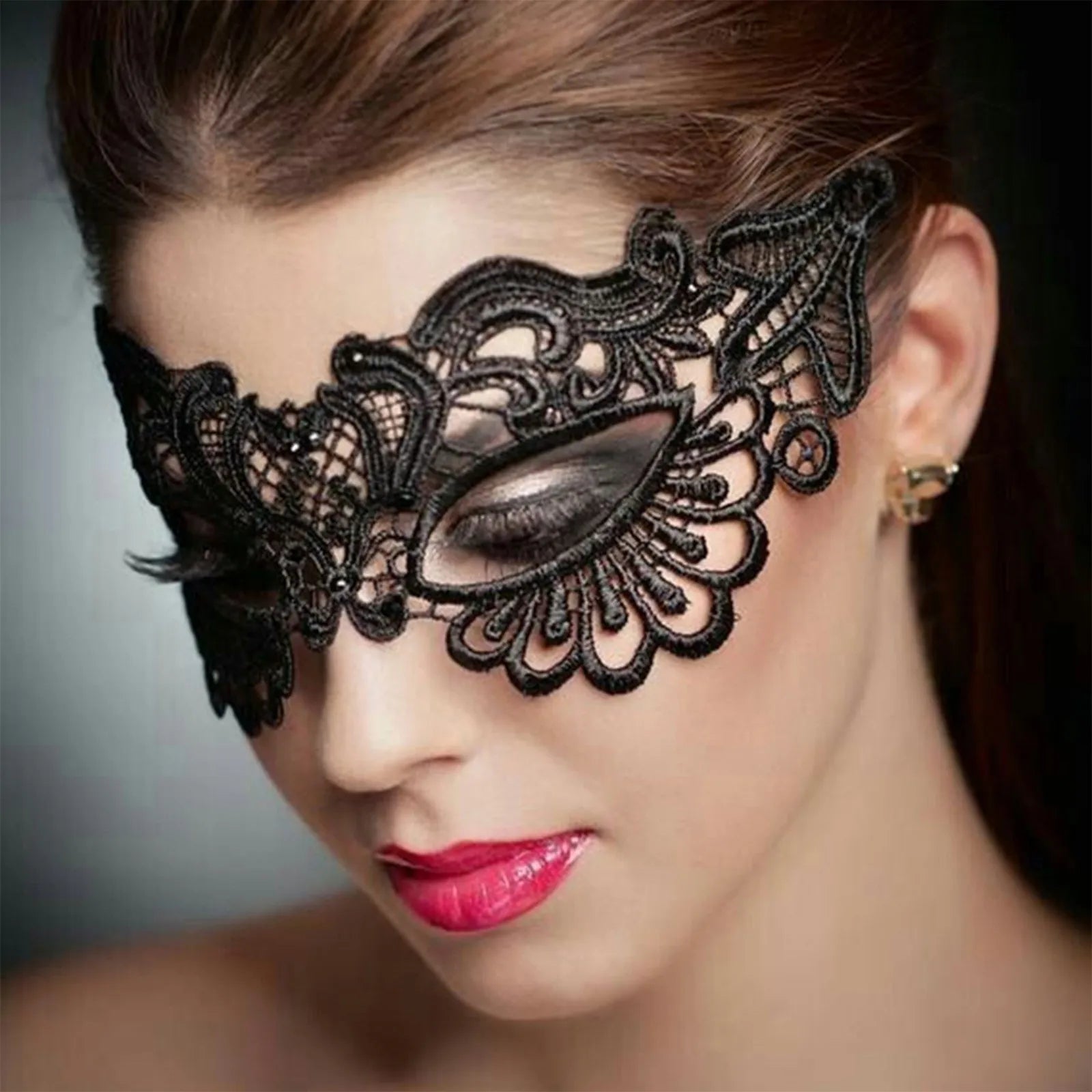 Black Queen Lace Mask Embroidery Appliques Party Carnival Mask Woman Accessories Wedding Mask Halloween Masquerade Mask Main image