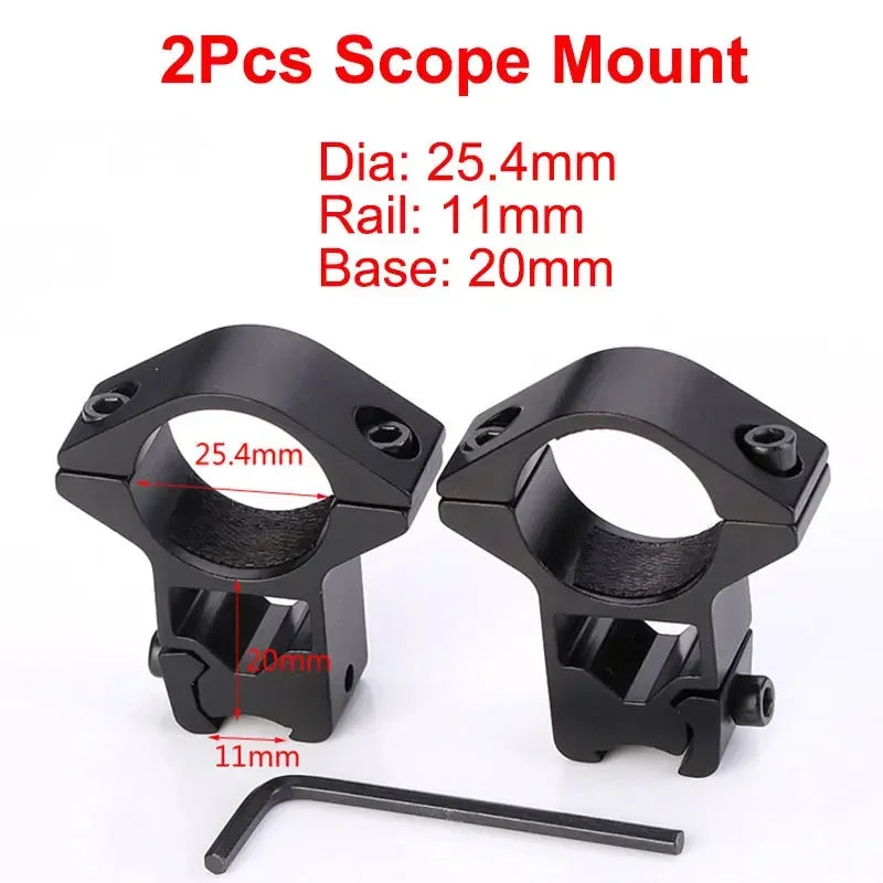 2PCS Hunting Rifle Scope Mount Ring for Dia 25.4mm 30mm 35m Tactical Scope Flashlight 11mm 20mm Picatinny Rail Mount Accessories
