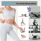 Pilates Sliding Board Foldable Fitness Reformer Platform Home Workout Equipment with Resistance Bands Abdominal Leg Training Machine Multifunctional Yoga Exercise Board Portable Full Body Workout Pilates Board